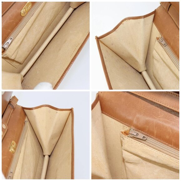 GUCCI Chain Shoulder Bag Leather Beige Gold Auth yk19810 - Picture 15 of 16